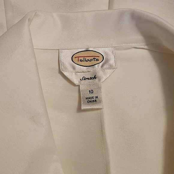 Talbots White Formal Wrap Top Size 10 - Picture 4 of 7